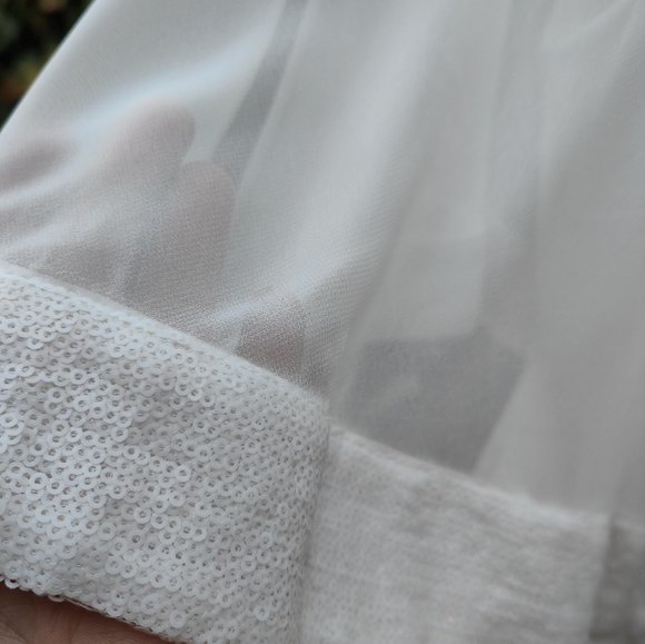 White Scarlett Cape Chiffon Dress - Picture 3 of 7